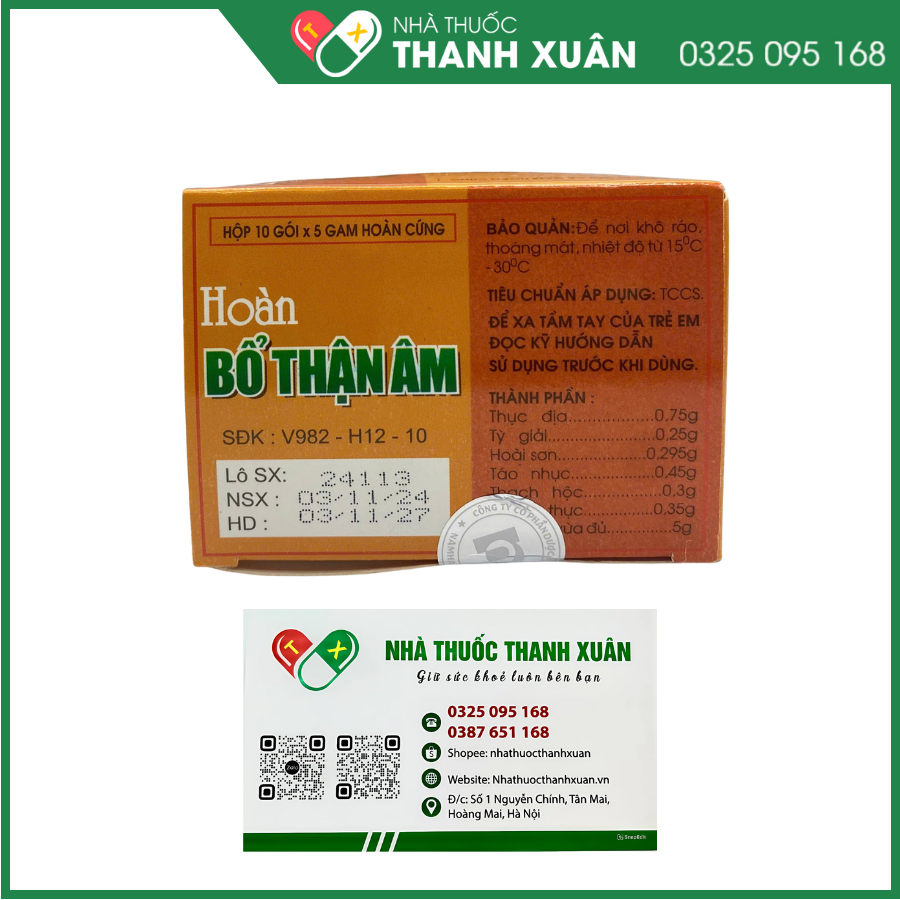 Hoàn Bổ thận âm điều trị các trường hợp tinh huyết suy kém hay mỏi gối, đau lưng